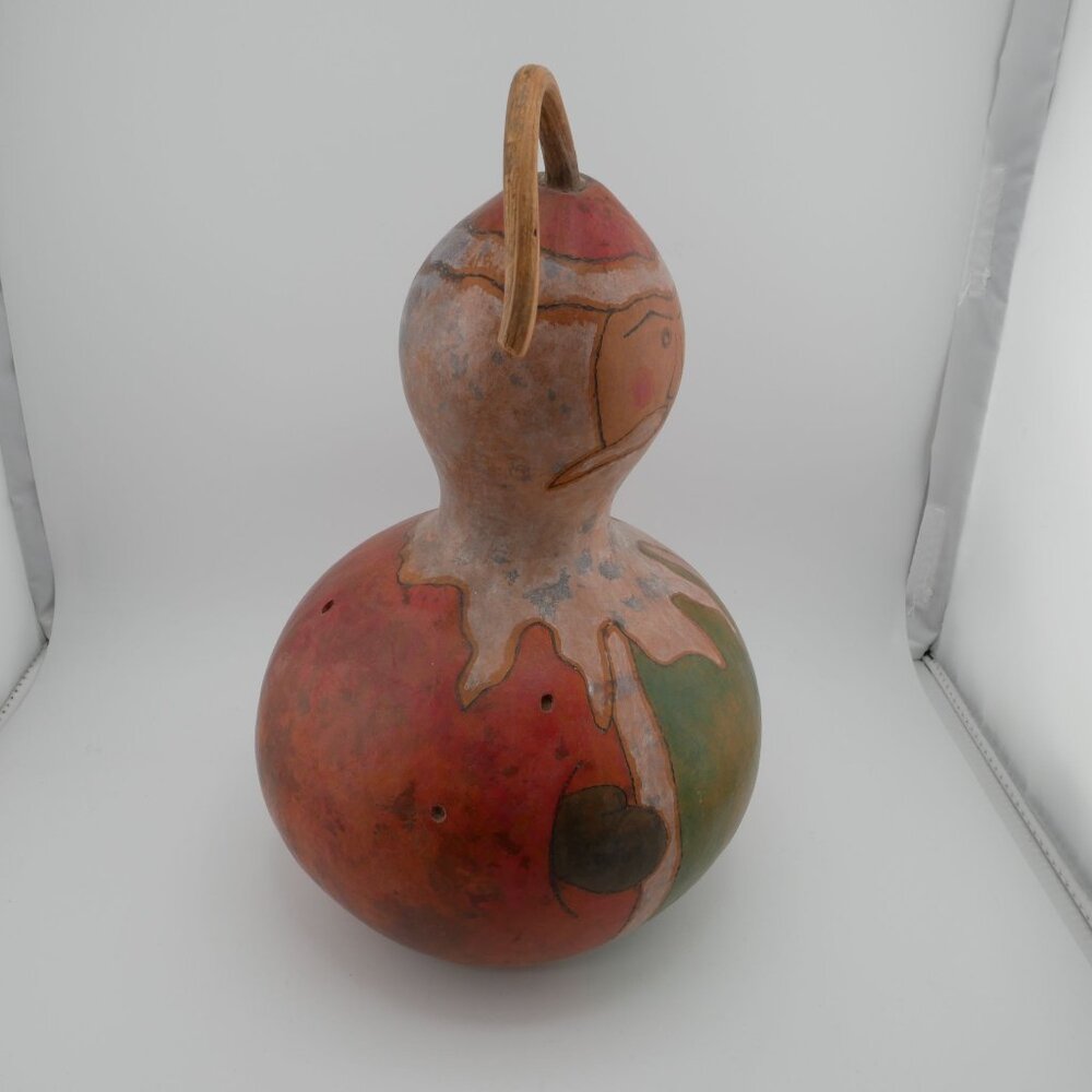 Hand-Painted Santa Gourd Decoration By A. Ruble - Picture 4 of 9